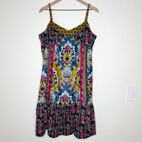 Anthropologie Zadie Velvet Slip Dress Paisley Floral size Large - Picture 4 of 9
